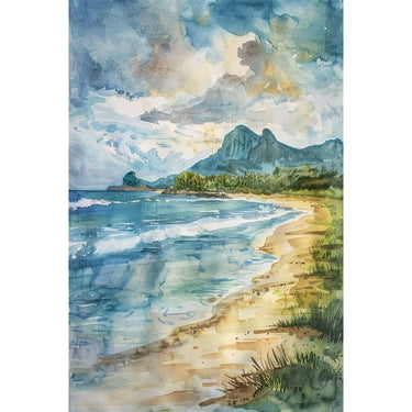Watercolor Canvas of Sea
